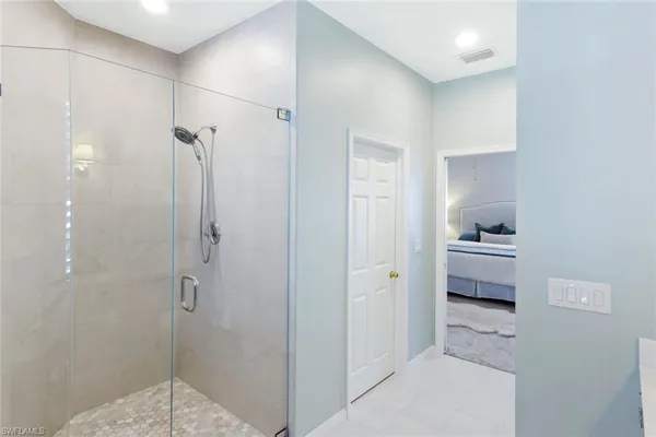 a bathroom with a shower