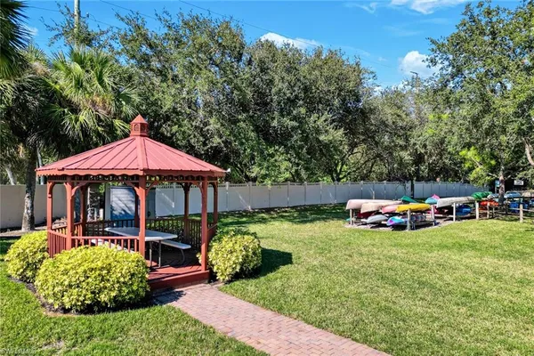 a childrens park with lots of swings and slides