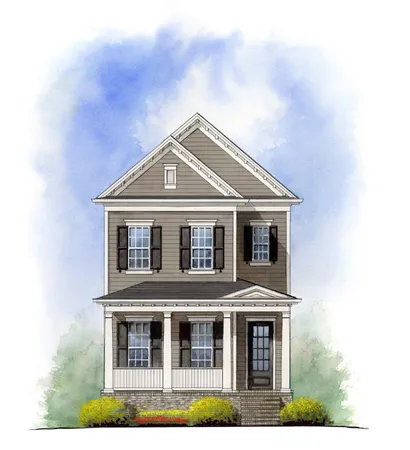 a front view of residential houses