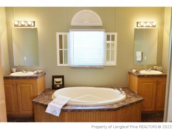 2972 Underwood Road Carthage, NC 28327 - Photo 15 of 24 a bathroom with a sink mirror and a bath tub