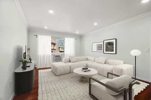 a living room with furniture and a couch