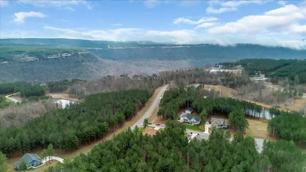 a view of a swimming pool and lake