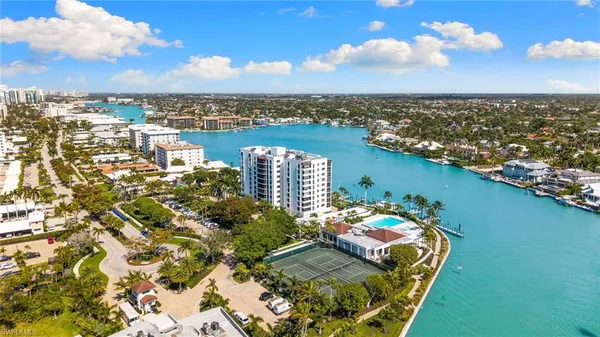 an aerial view of a house with a outdoor space