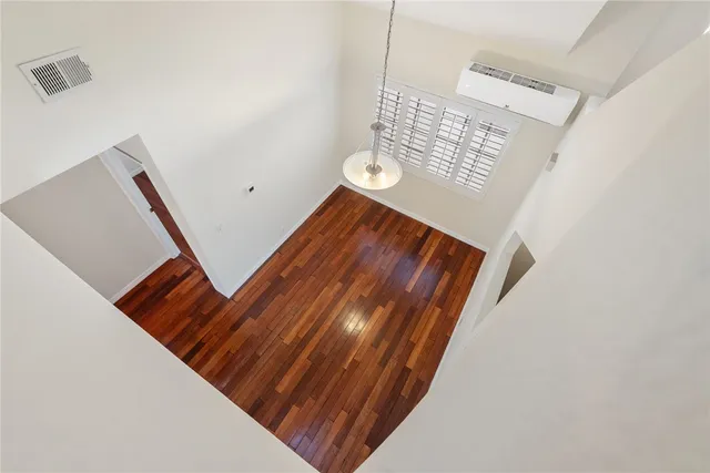 a view of a balcony with an outdoor space