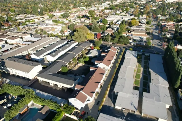 an aerial view of a house