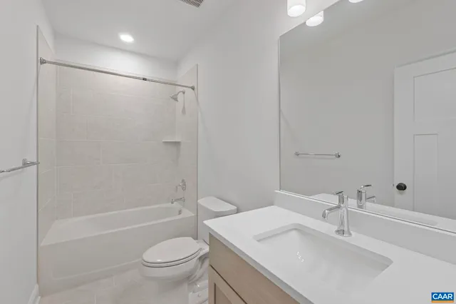 a view of a patio with a tree