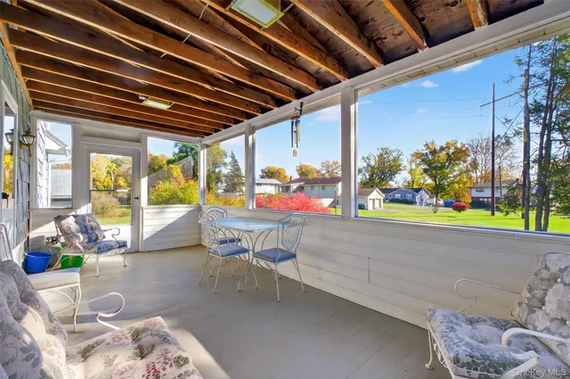 a outdoor living space with furniture