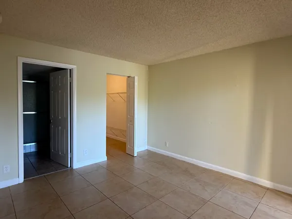 an empty room with closet