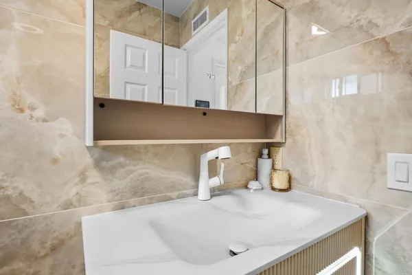 a bathroom with a sink