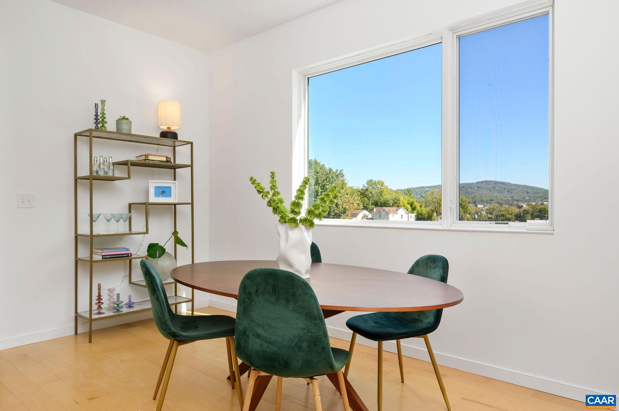 1130 East High Street, Unit J Charlottesville, VA 22902 - Photo 10 of 42 a view of a dining room with furniture window and wooden floor