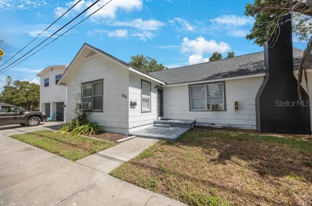 a view of a house with a patio