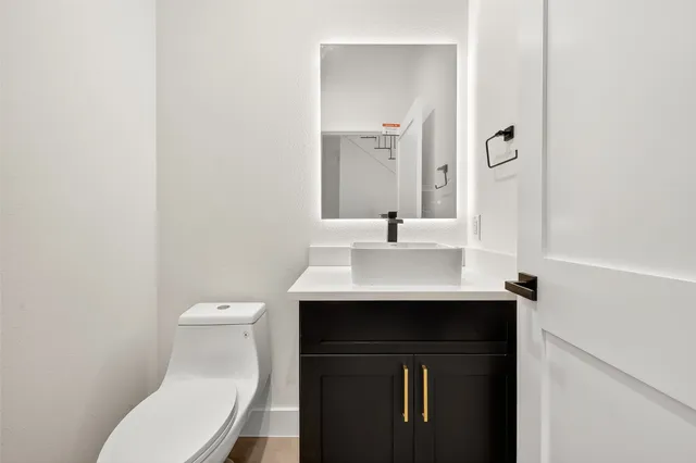 a utility room with cabinets