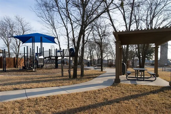 a view of a park with tree s