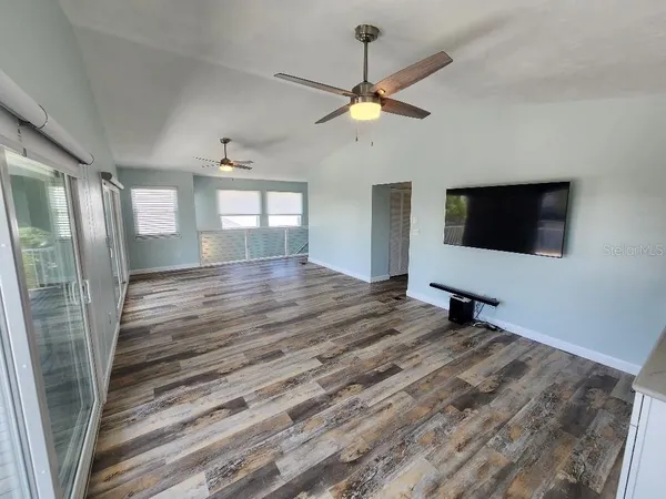 a view of a livingroom with a flat screen tv