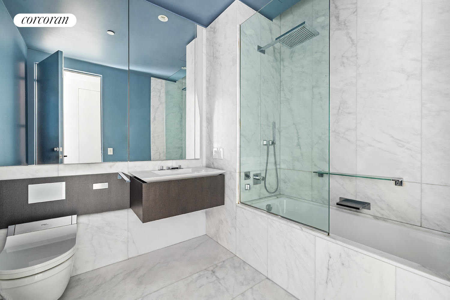 520 West 28th Street, Unit 29 Manhattan, NY 10001 - Photo 8 of 14 a spacious bathroom with a tub sink shower and mirror