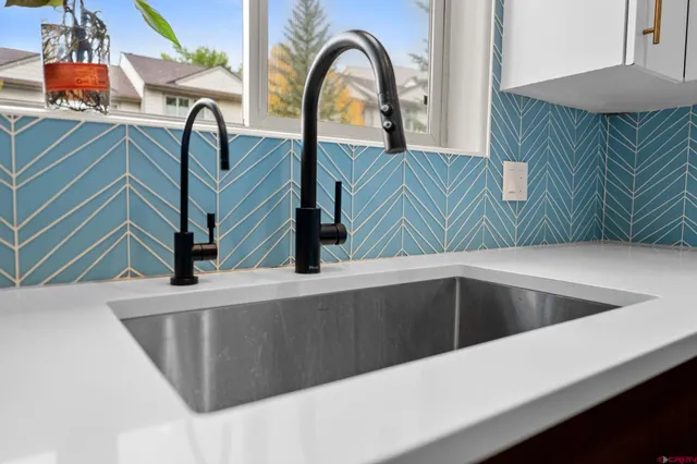 a close view of sink and tap