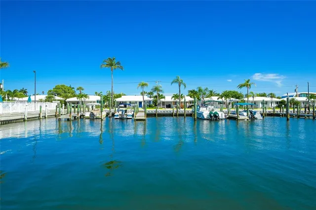 a view of a lake with boats
