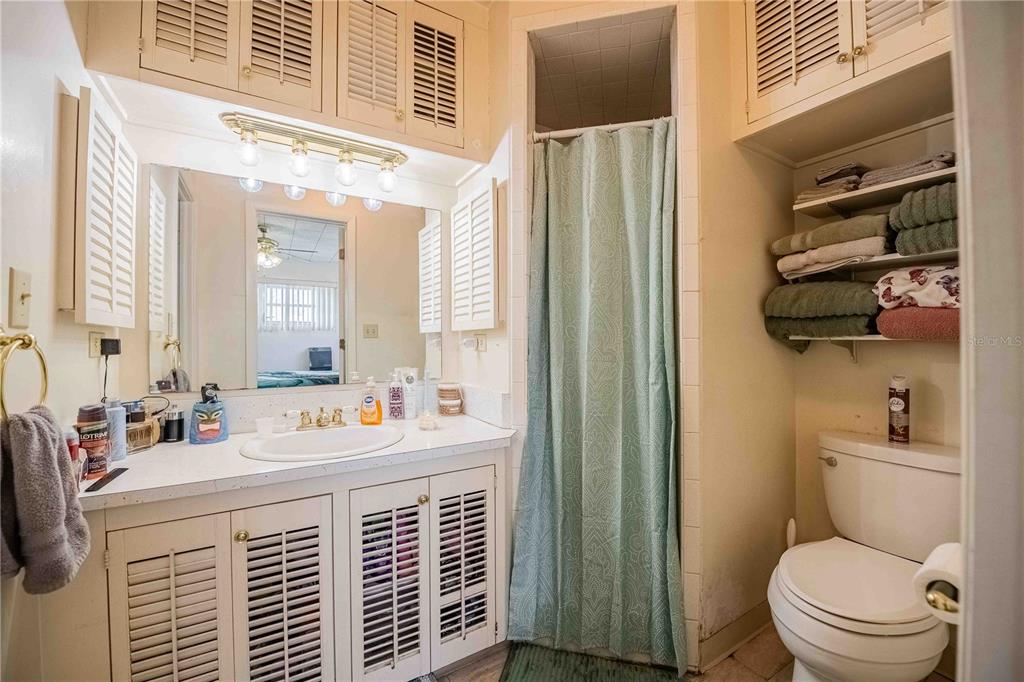 5110 Lakeland Highlands Road Lakeland, FL 33813 - Photo 17 of 40 a bathroom with a sink a toilet and shower