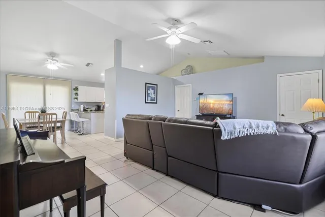 a living room with furniture