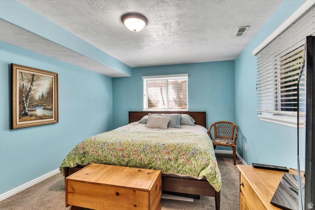 2863 Fallentine Road Sandy, UT 84093 - Photo 42 of 48 Carpeted bedroom with a built-in window and a ceiling-mounted light fixture