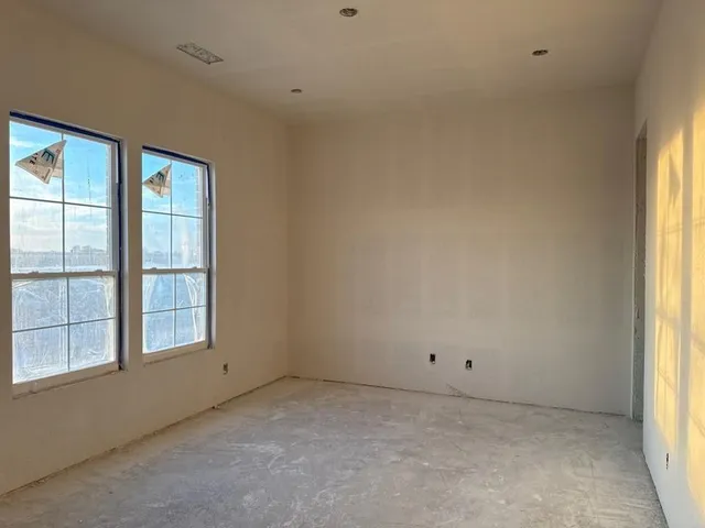 an empty room with a window