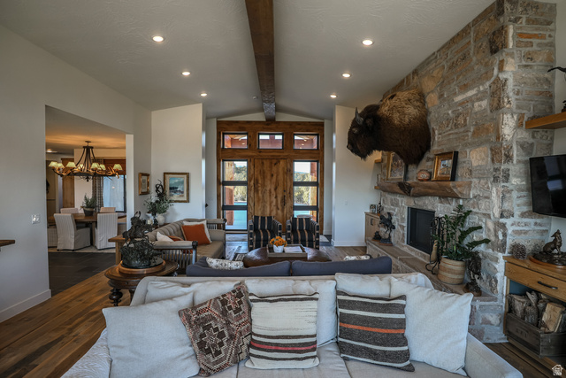 6688 Bareback Road Cedar City, UT 84720 - Photo 10 of 58 wood finished floors, beamed ceiling, a fireplace,