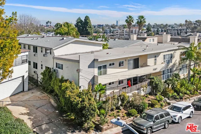 a aerial view of a multi story building