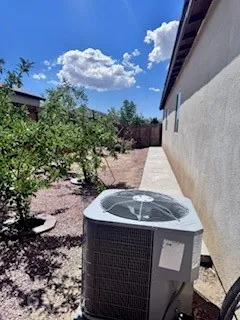 a view of a large yard with lots of green space
