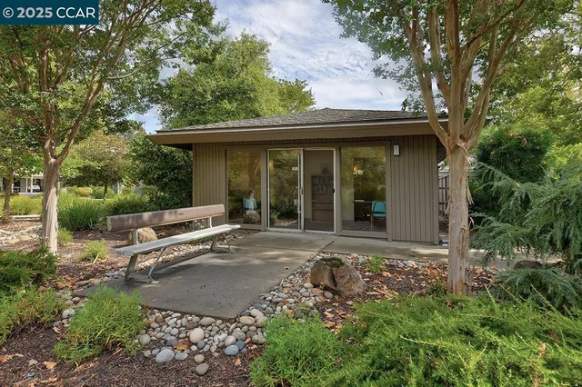 a view of a house with a patio