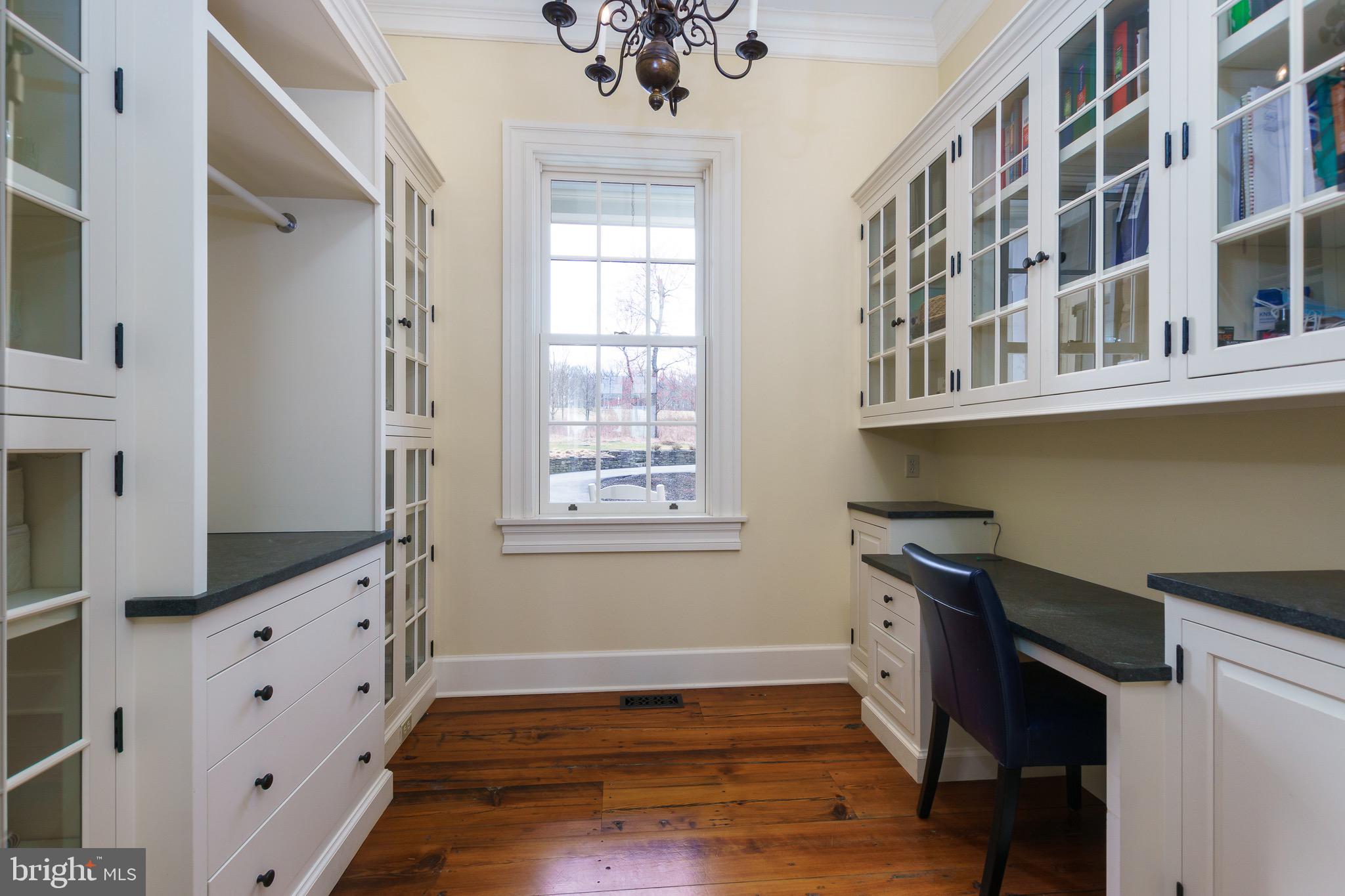 1459 Great Road Princeton, NJ 08540 - Photo 15 of 113 Glass cabinetry pantry with compact office space