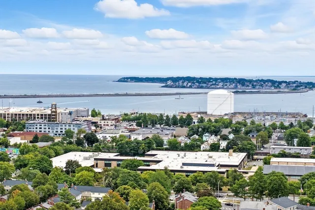 an aerial view of a city