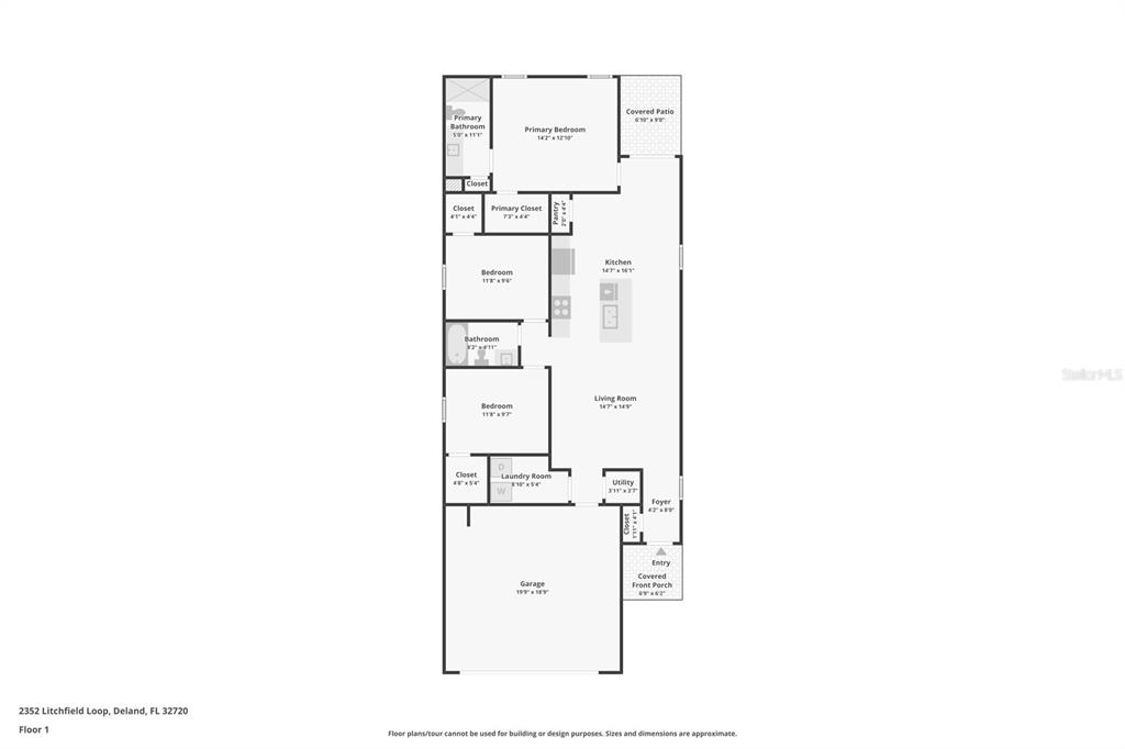 2352 Litchfield Loop DeLand, FL 32720 - Photo 24 of 24 a picture of a floor plan