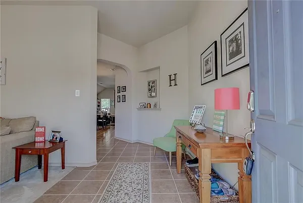 a room with furniture and a table