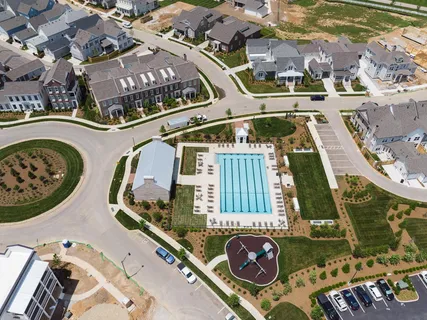 an aerial view of multiple house