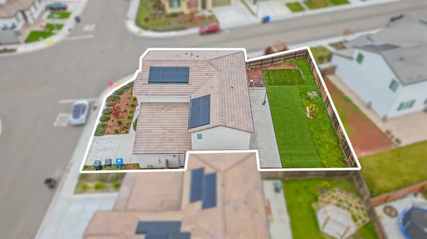 a bird view of a house