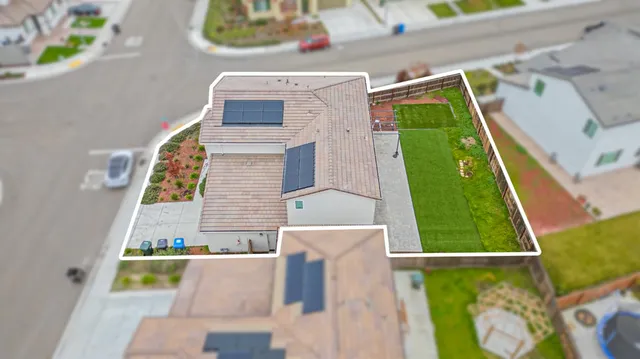 a bird view of a house