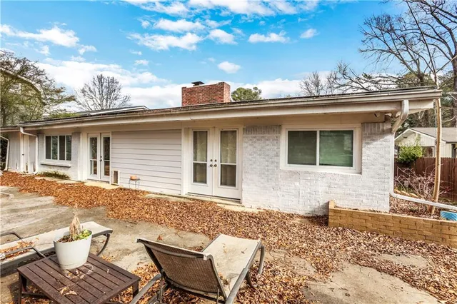 a view of a house with a patio