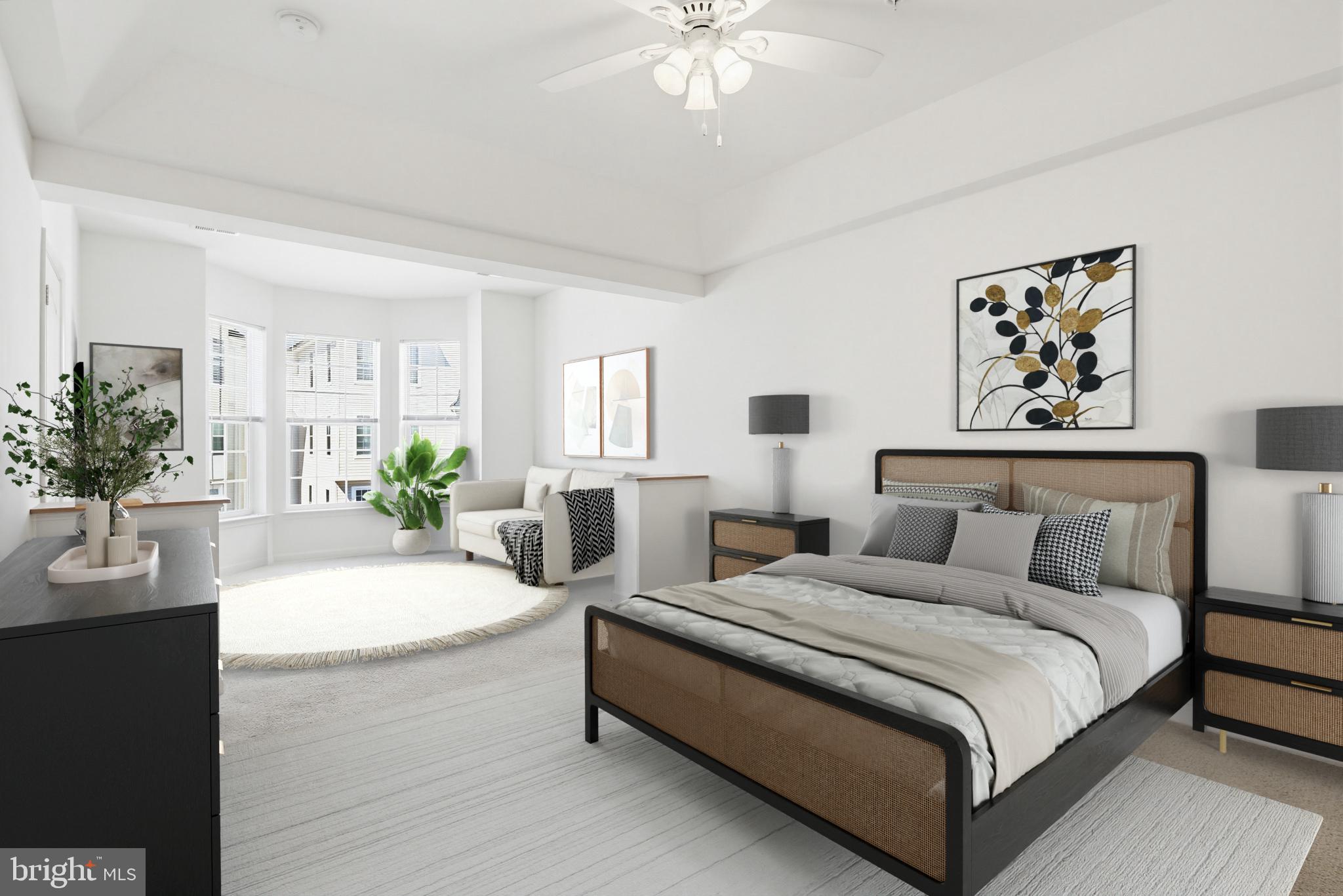 8901 Brauerton Road, Unit 301 Ellicott City, MD 21043 - Photo 8 of 49 Primary Bedroom / Sitting Room Virtually Staged