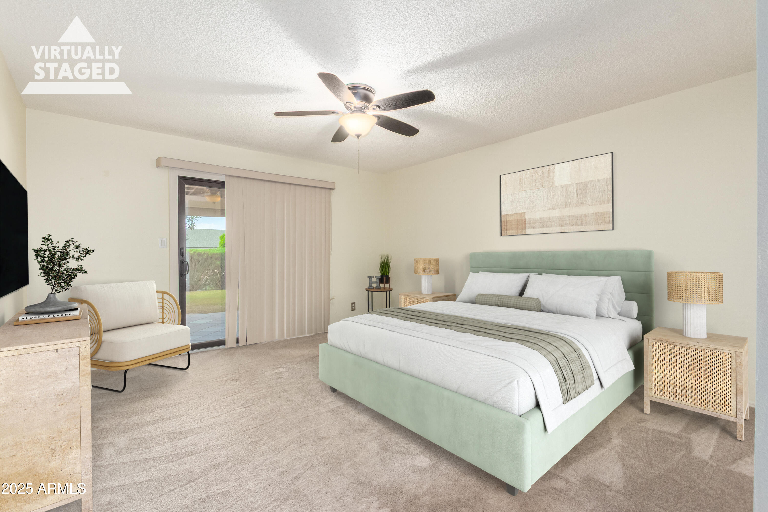 716 South Privet Way Mesa, AZ 85208 - Photo 21 of 40 a spacious bedroom with a bed and a chandelier