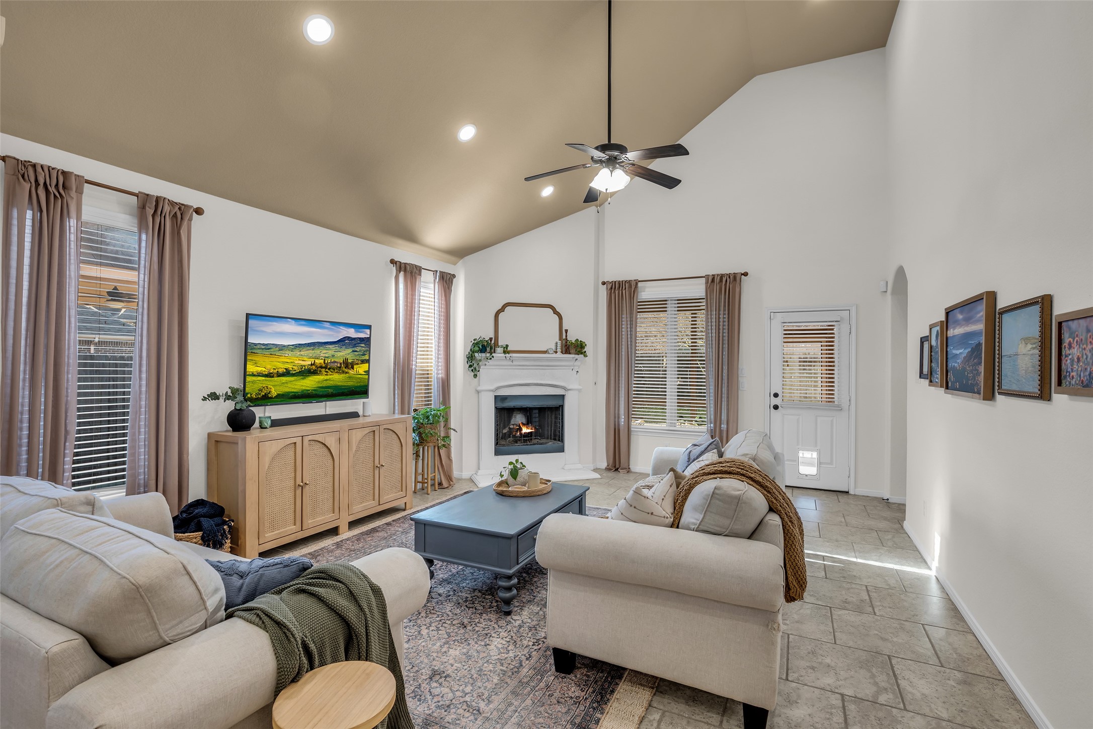 4503 Fenway Park Way Spring, TX 77389 - Photo 18 of 36 Family room with cast stone fireplace