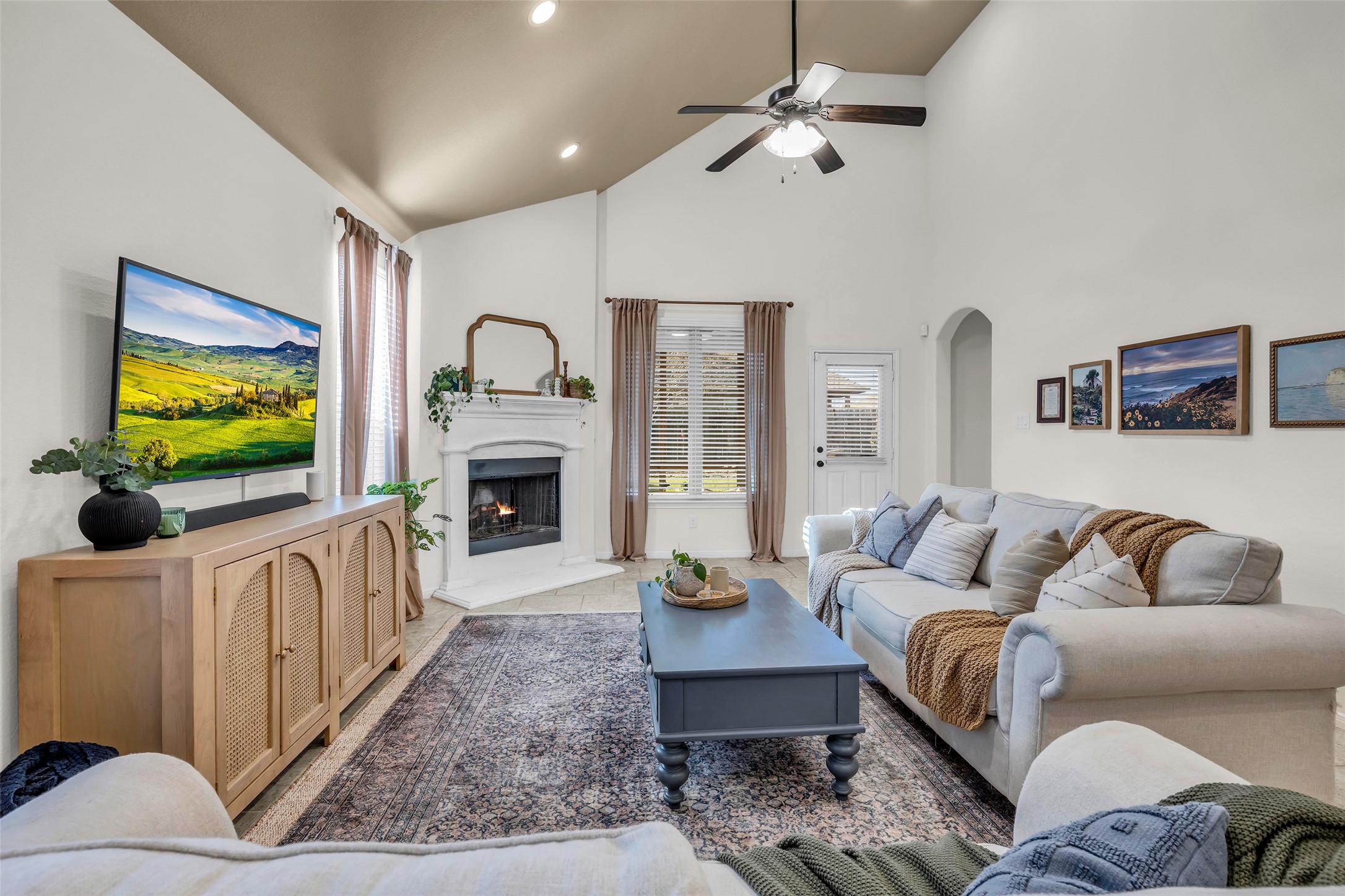 4503 Fenway Park Way Spring, TX 77389 - Photo 19 of 36 Family room with cast stone fireplace
