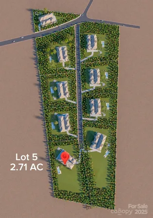 an aerial view of houses with yard