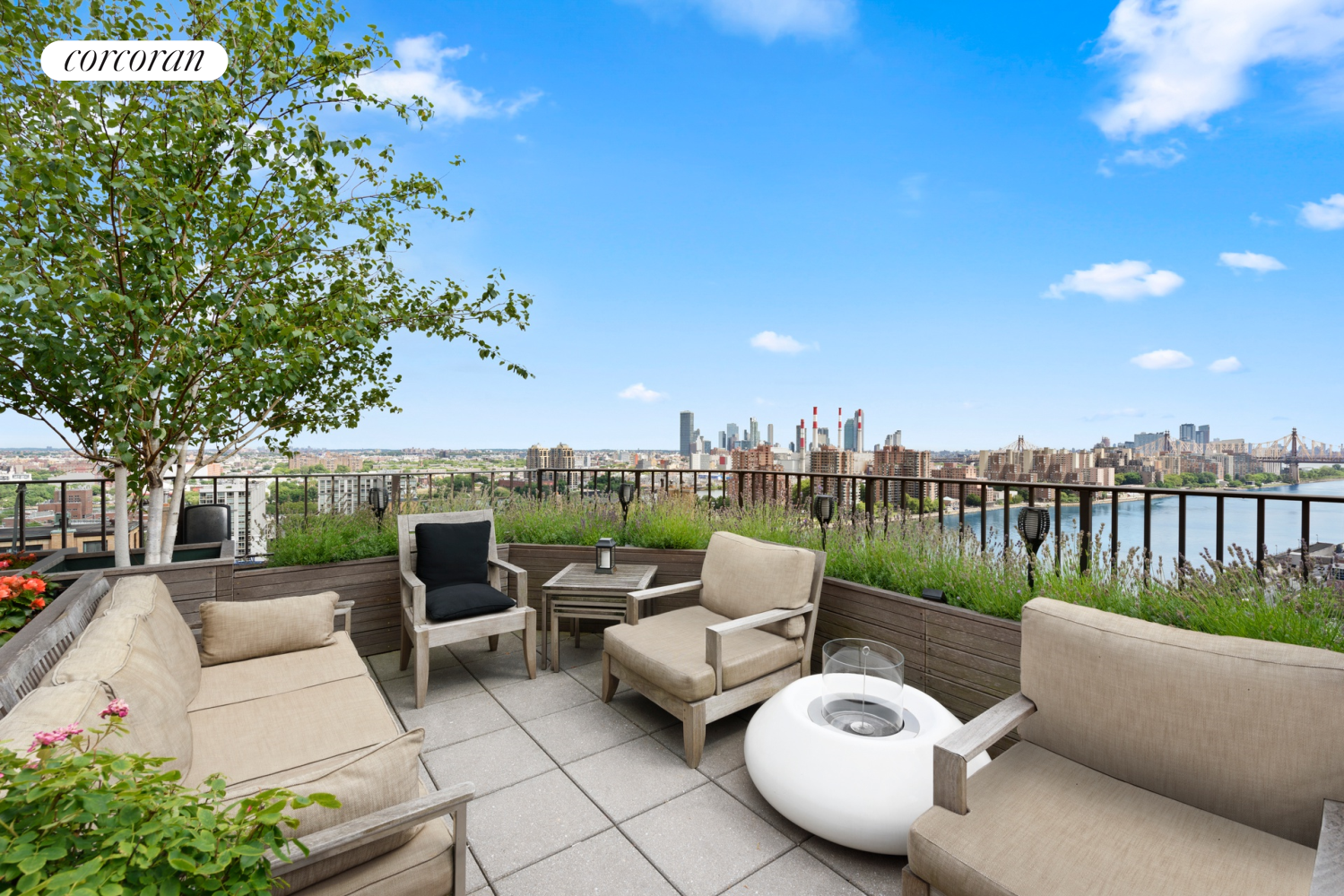 10 East End Avenue, Unit PH21D Manhattan, NY 10075 - Photo 15 of 19 a view of a patio with couches table and chairs and potted plants