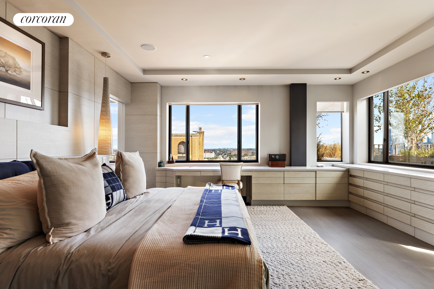 10 East End Avenue, Unit PH21D Manhattan, NY 10075 - Photo 9 of 19 a large bedroom with a large bed and a large window