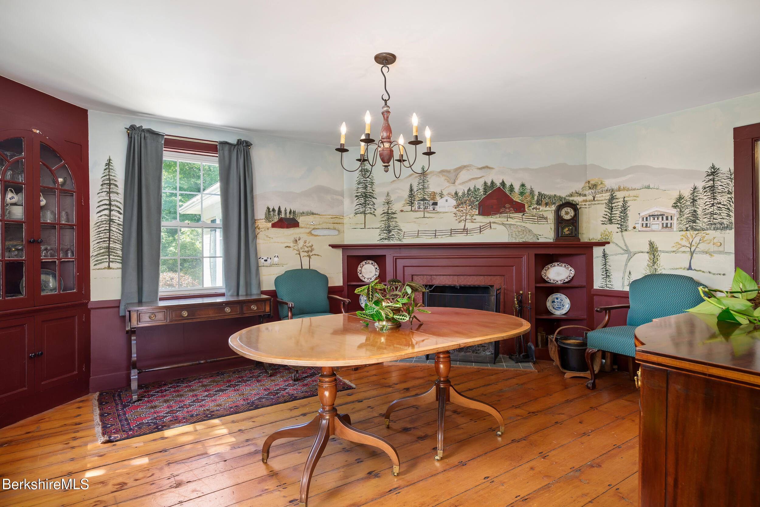523 Hancock Road Williamstown, MA 01267 - Photo 24 of 52 Dining room with hand painted mural