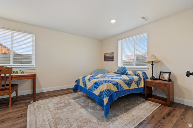 75 North 100th Street West Fillmore, UT 84631 - Photo 33 of 62 Bedroom with dark wood-type flooring and recessed lighting