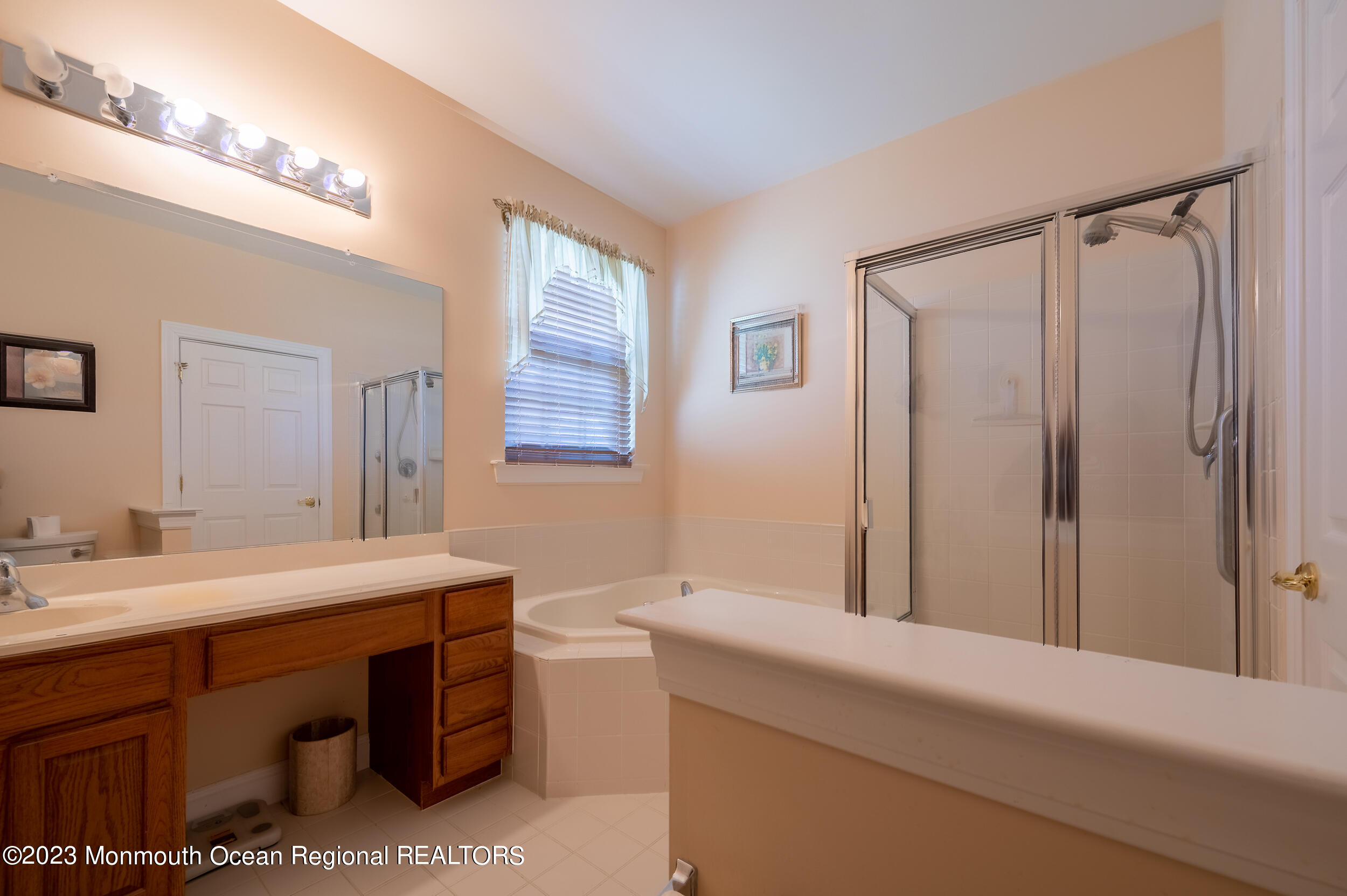 2 Springdale Road Manchester Township, NJ 08759 - Photo 30 of 37 a bathroom with a sink a mirror and a shower
