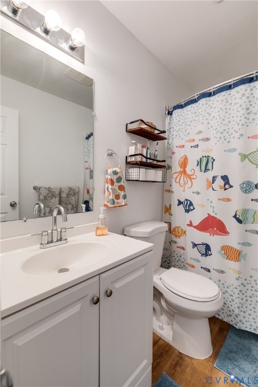 1030 Rock Spring Road Bumpass, VA 23024 - Photo 24 of 34 a bathroom with a sink toilet and shower curtain