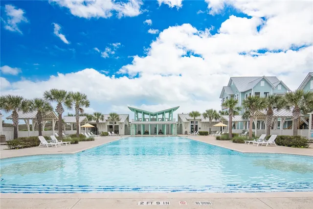 a view of a town with big houses