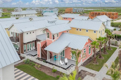 an aerial view of a house with balcony